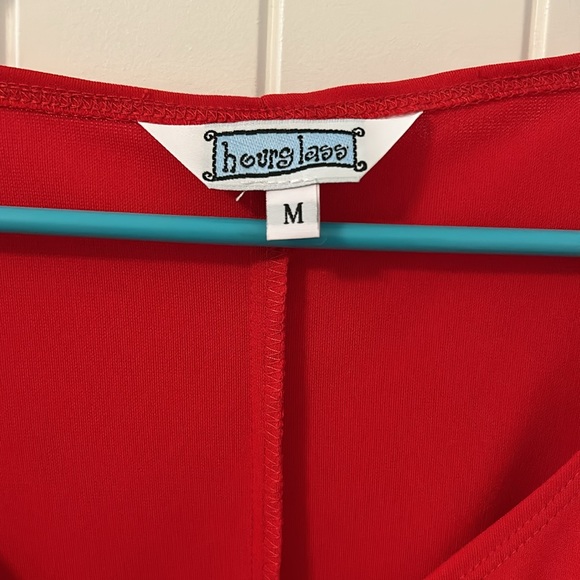 Pretty red relaxing women knee length dress size Medium - Picture 2 of 6